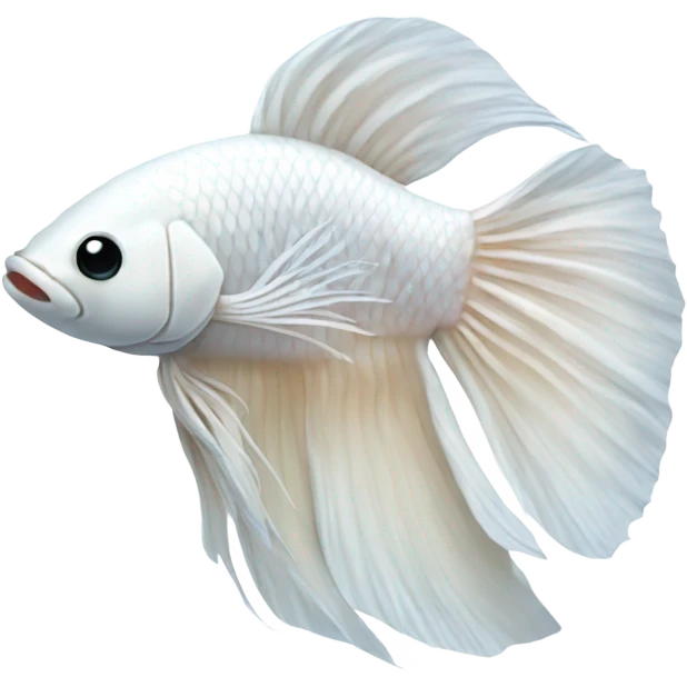White betta fish happy emoji