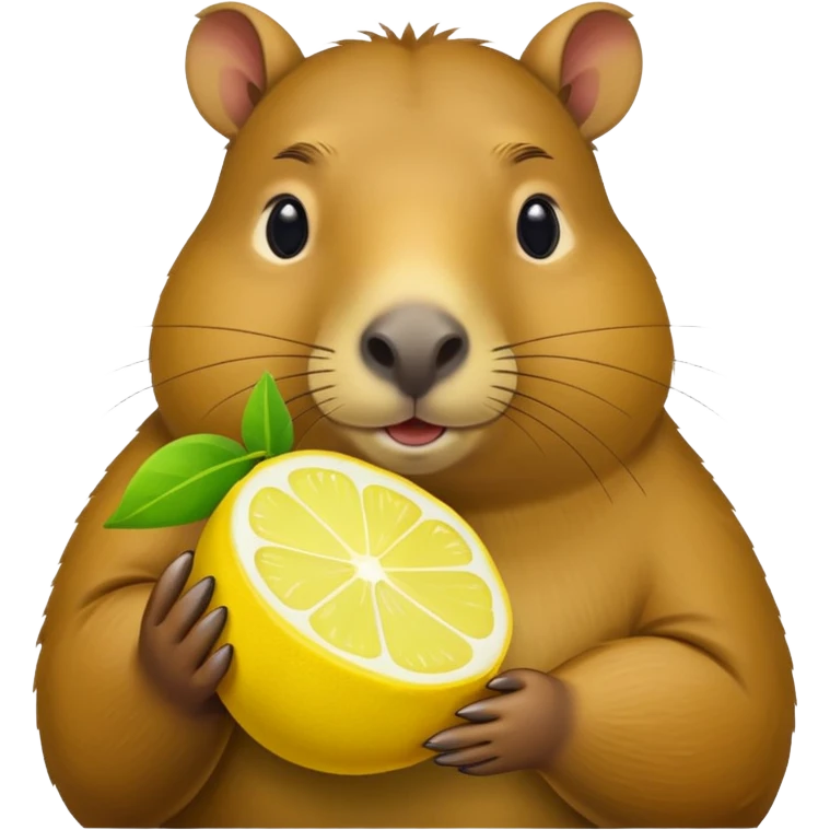 Capybara  holding  lemon emoji