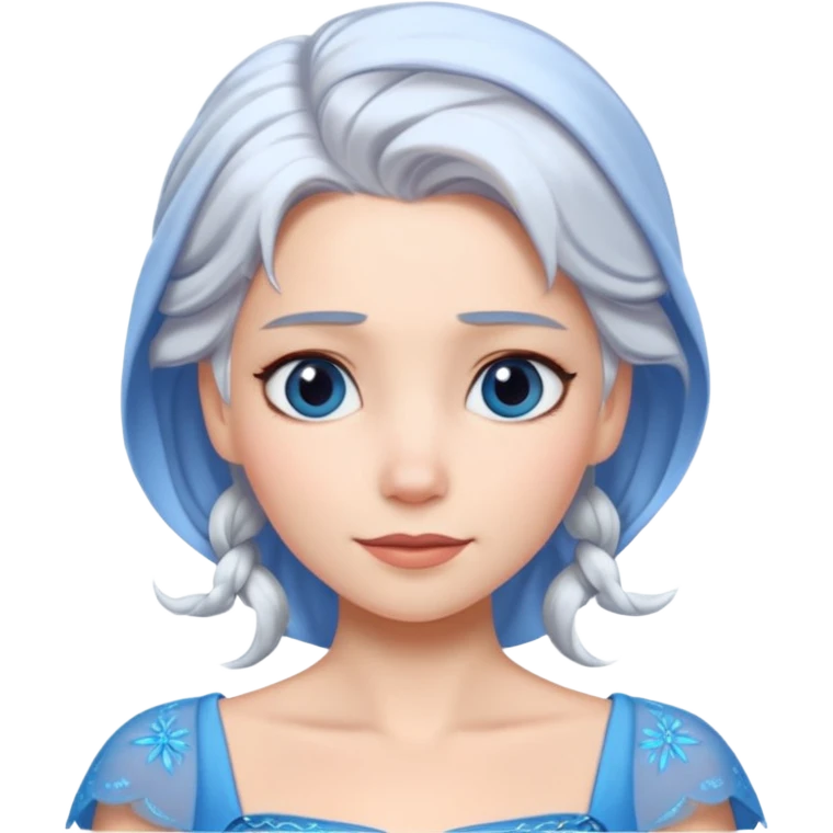 Эльза холодное сердце белые волосы голубое платье  emoji