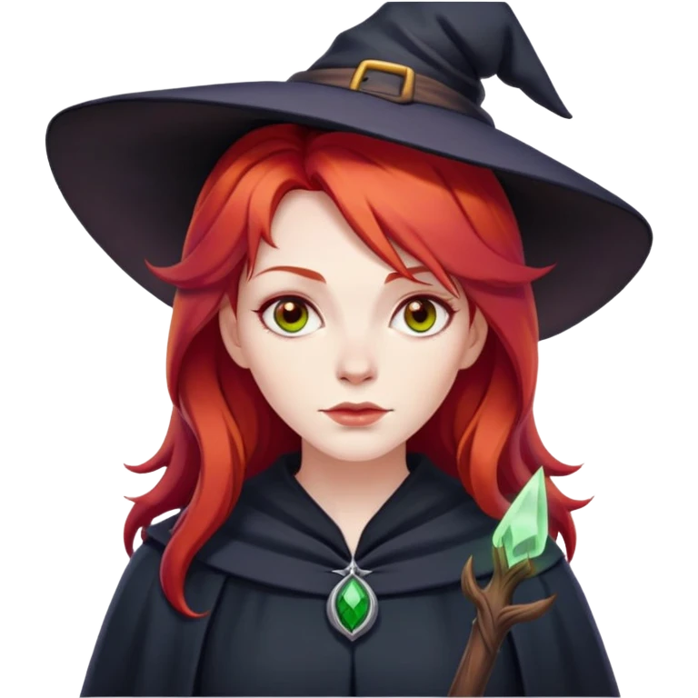 Witch with red hair and white skin  emoji