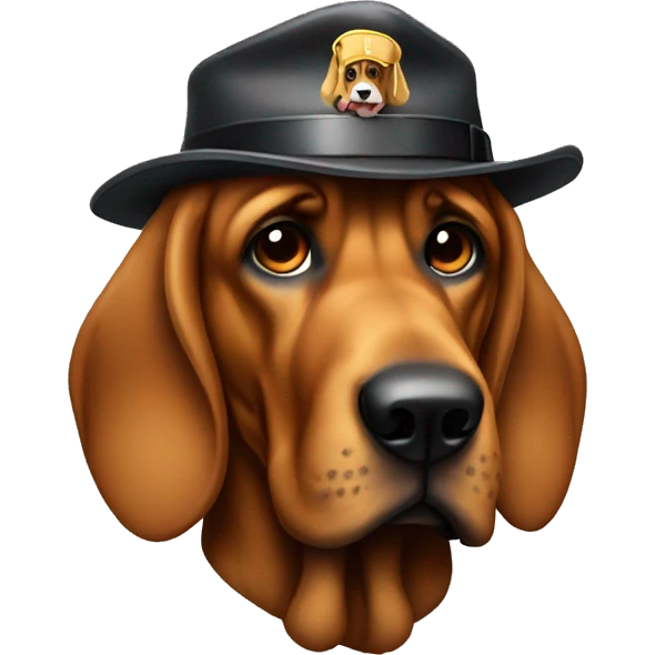 Bloodhound with detective hat emoji