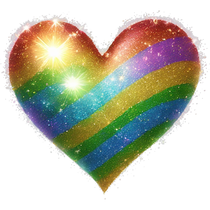 Sparkle rainbow heart  emoji