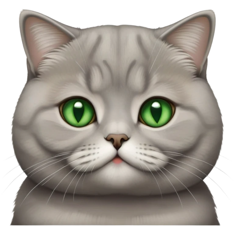 вислоухий серый кот с зелеными глазами шлет воздушный поцелуй  emoji