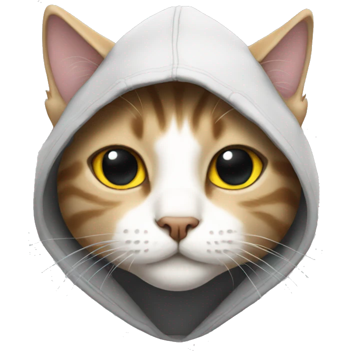 Cat wearing hoodie emoji