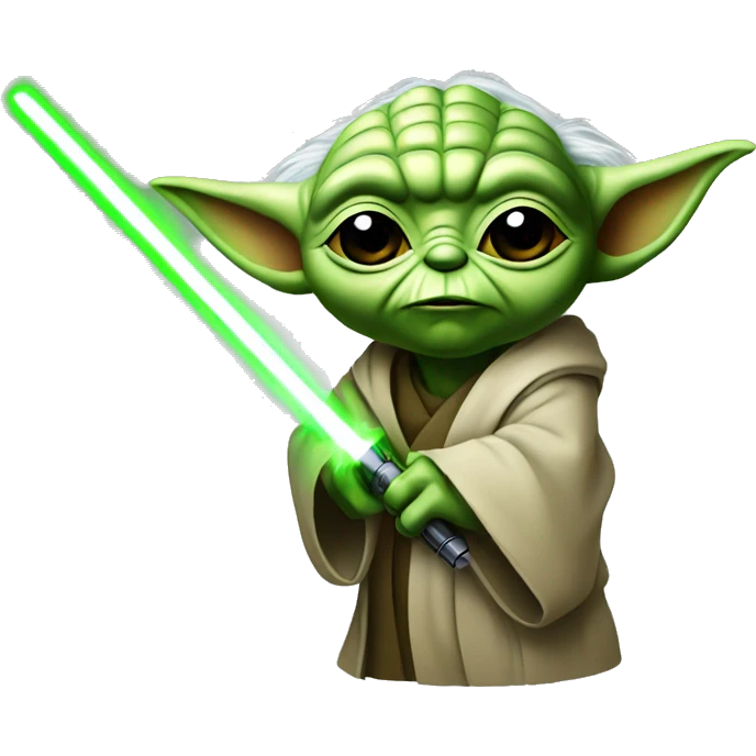 Yoda avec un sabre laser emoji