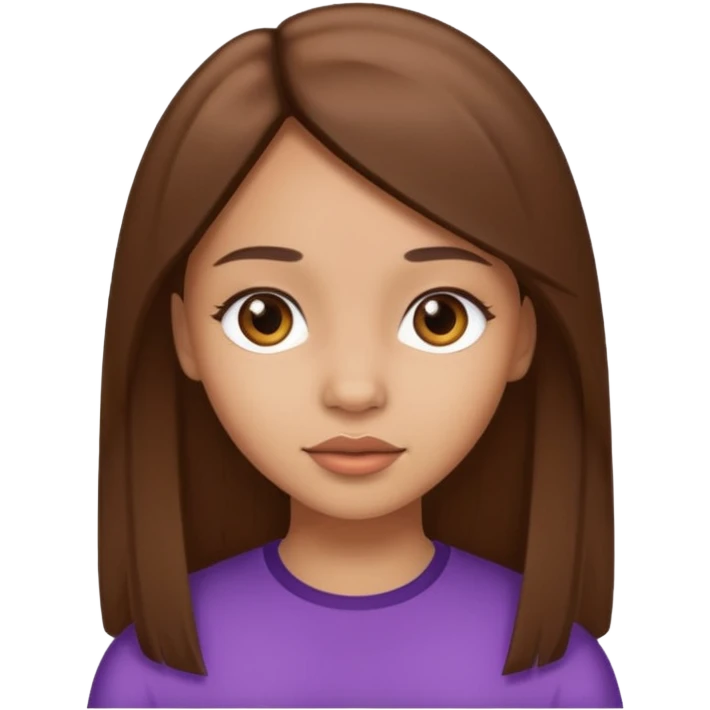 Light skin girl with straight hair brown  emoji