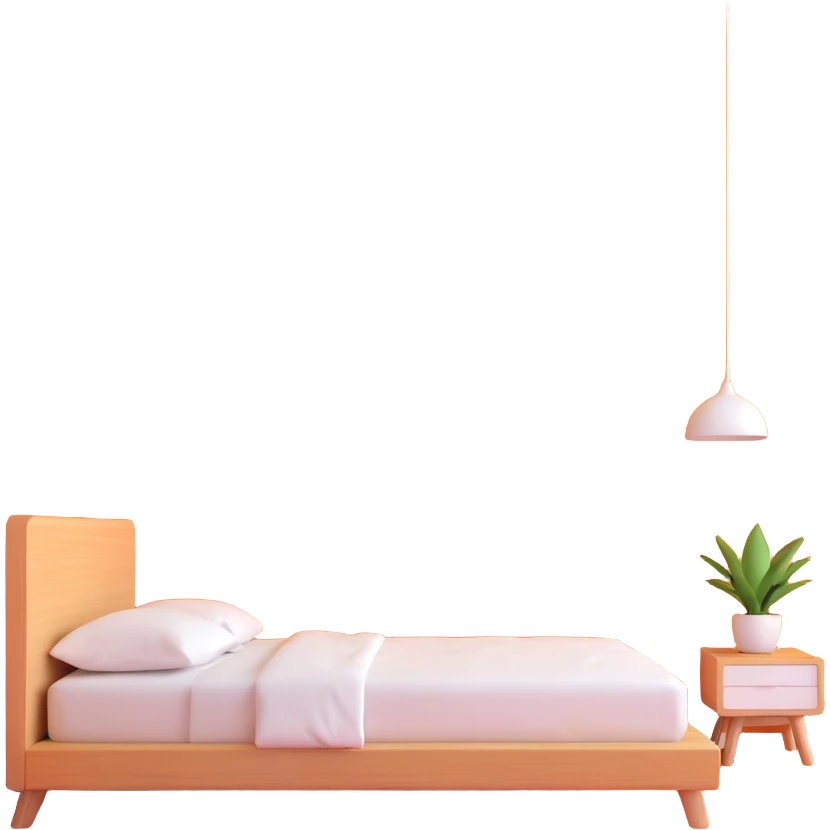 clean modern minimalist bedroom with blue color scheme, sleek furniture emoji