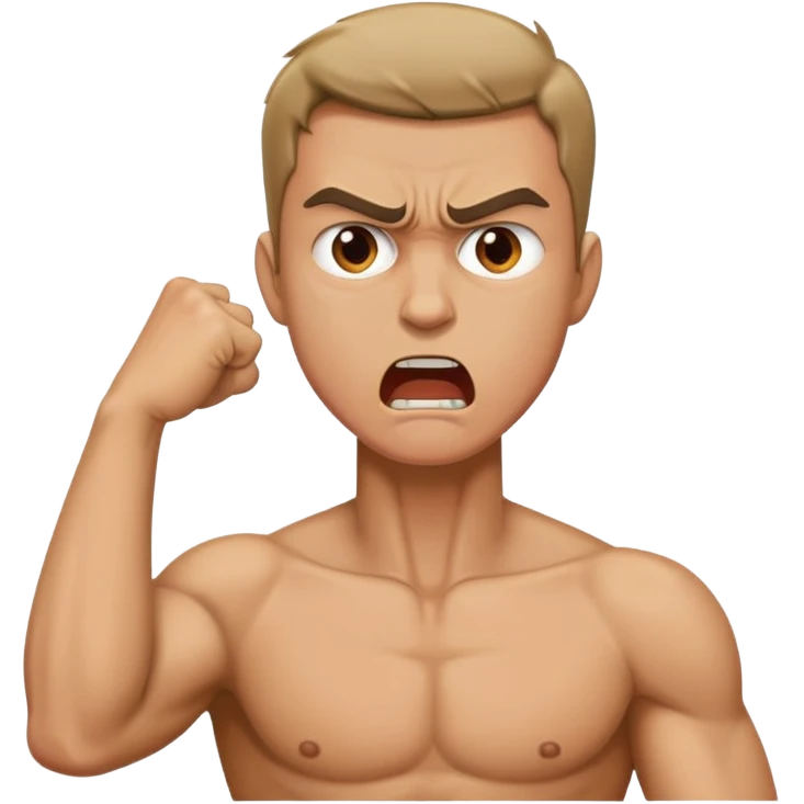man holding neck while angry emoji