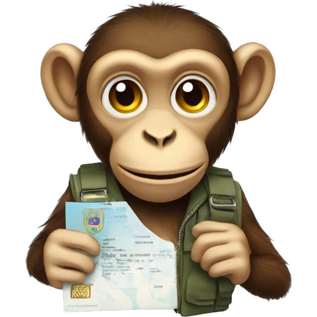 monkey with passport  emoji