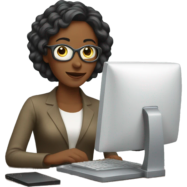 What woman with computer  emoji