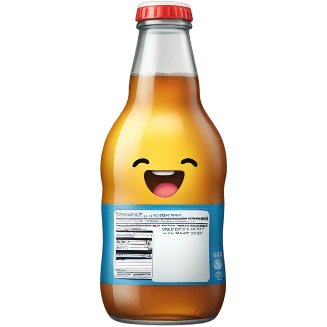 Bottle of soda with a fat belly emoji