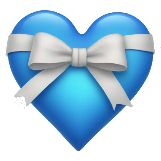 blue heart with bow only one emoji