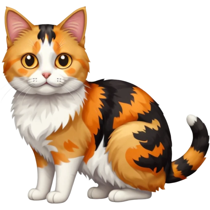 full body patchy calico tabby cat emoji