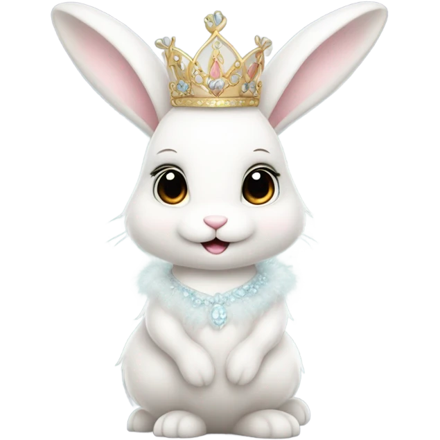 White bunny dressed as a princess emoji