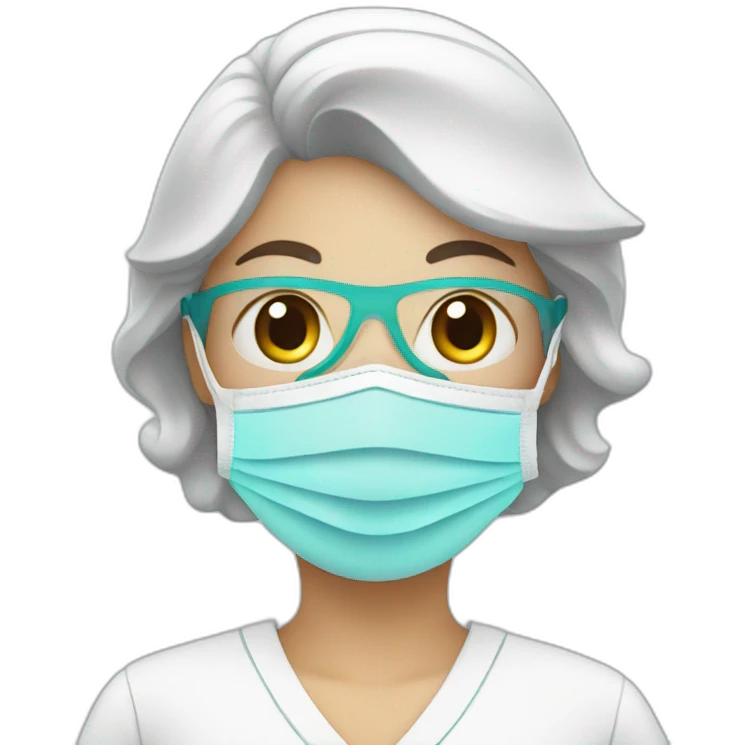 happy nurse with mask emoji