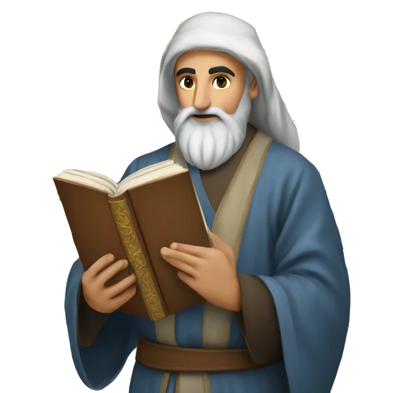 Nizami Ganjavi persian medieval author with a book in hands emoji