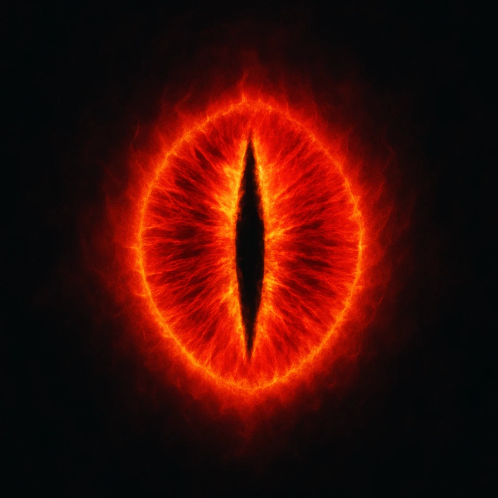 the Eye of Sauron, stylized as a glowing red and yellow eye, with a dark background emoji