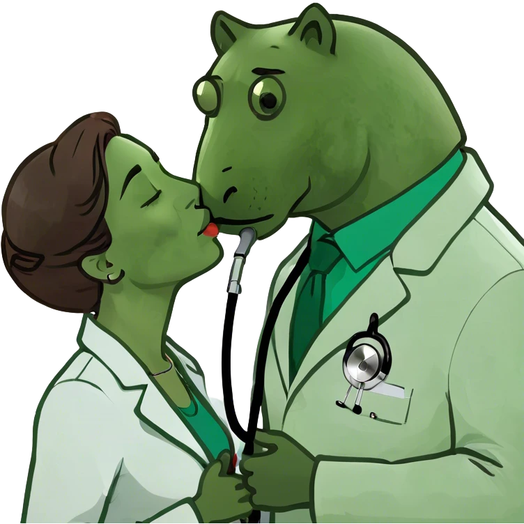 Doctor kissing his wife emoji