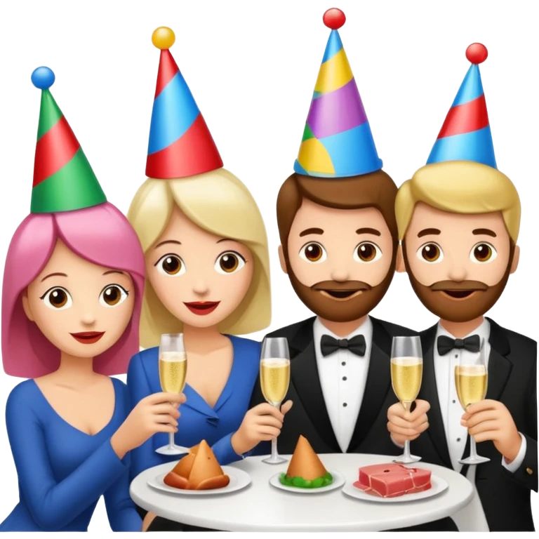 goth corporate executives enjoying champagne Party at SPAM meat cafe paris LANDSCAPE  emoji