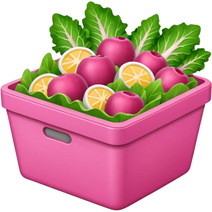 pink salad box contain emoji