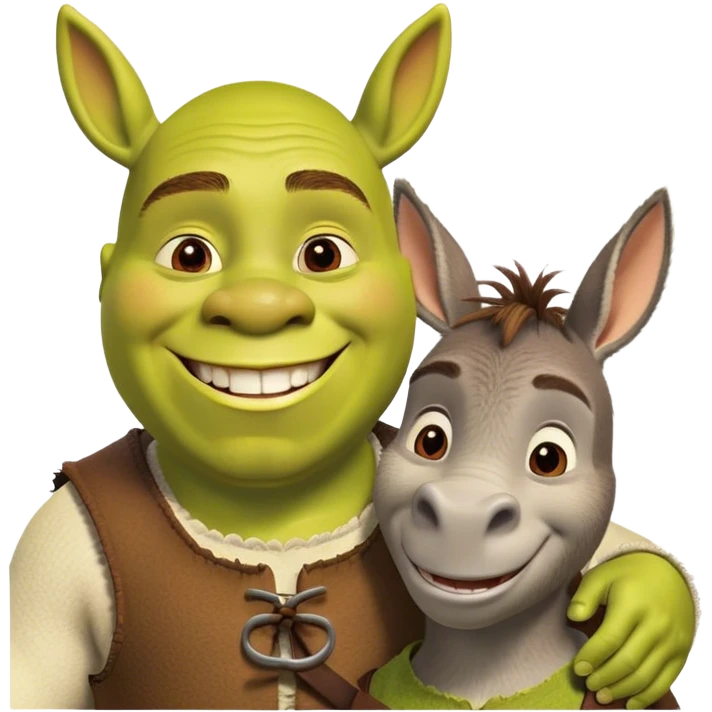 Шрэк и ослик emoji