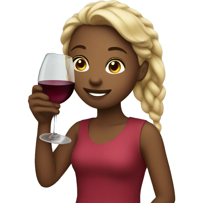 Girl drinking wine emoji