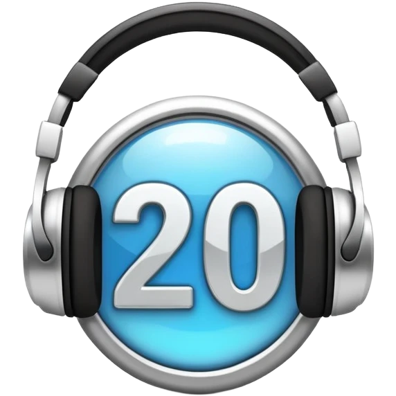 Music playlist badge with large "2010" number in the center, with headphones emoji