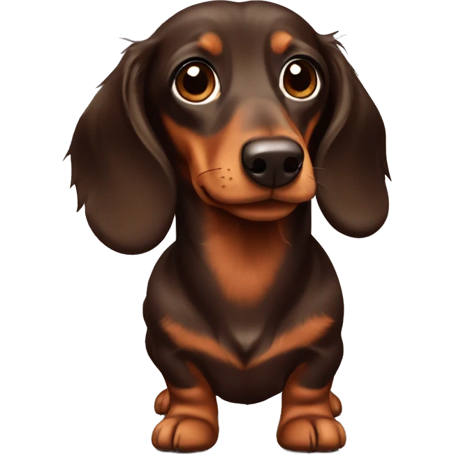 Chocolate and tan long haired dachshund emoji