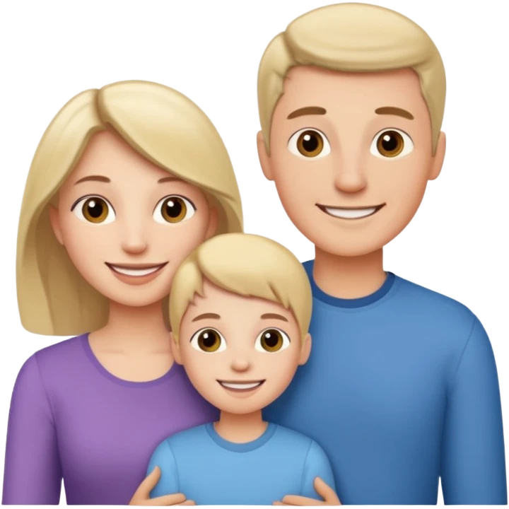 Couple of married man and woman with one kid teenager  emoji