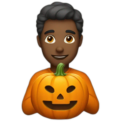 Man with pumpkin emoji