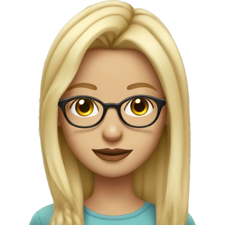 blonde girl with glasses and nose piercing  emoji