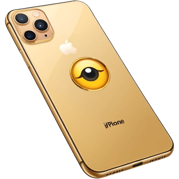 Gold iPhone 16 Pro Max, replace apple logo with fullgold eye logo backview emoji