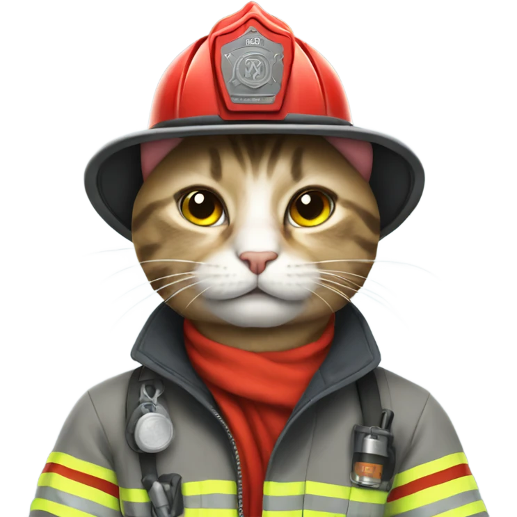 Cat as firefighter emoji