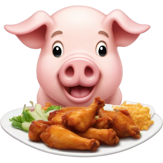 Pig eating chicken wings  emoji