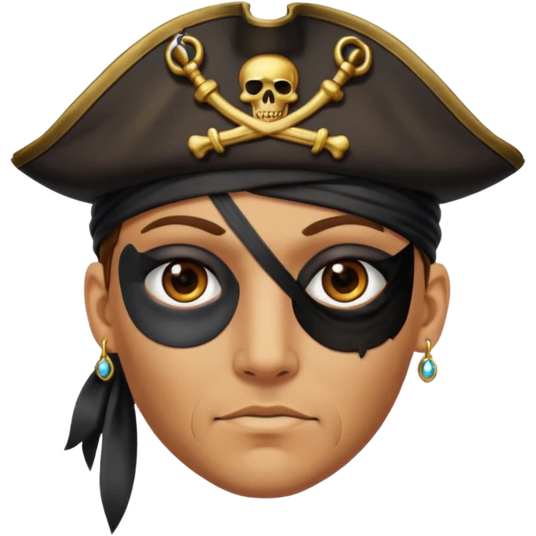 Eye patch pirate with earring, one eye covered
 emoji
