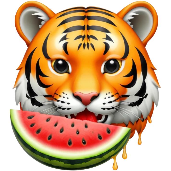 tiger eating watermelon emoji