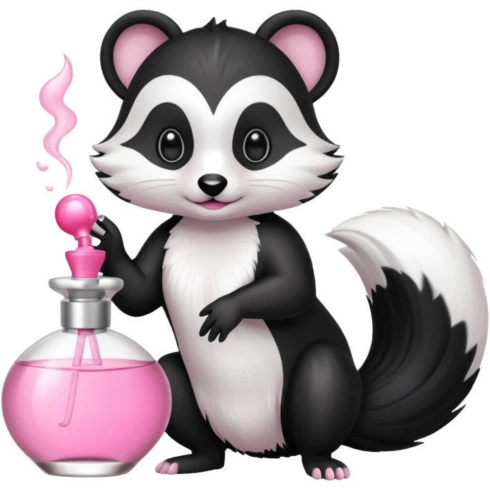 Girly skunk spraying perfume emoji