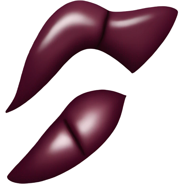 A burgundy-colored lipstick kiss mark. emoji