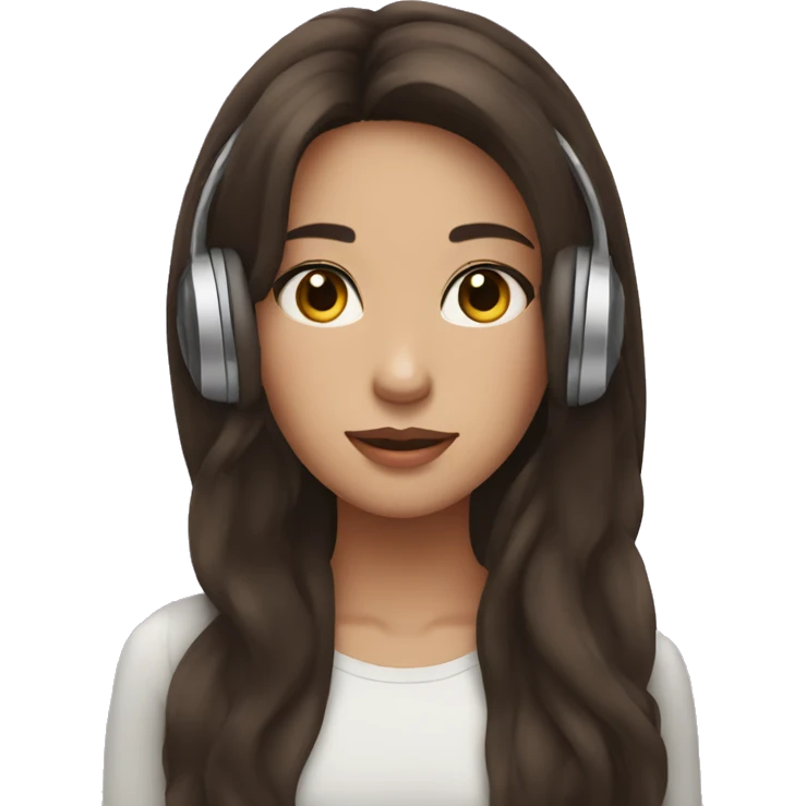 Girl listening to music  brunette  eyes closed emoji