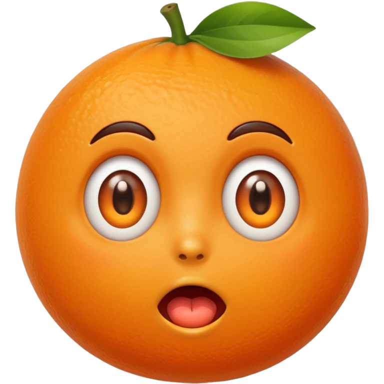 Orange with suprised face emoji