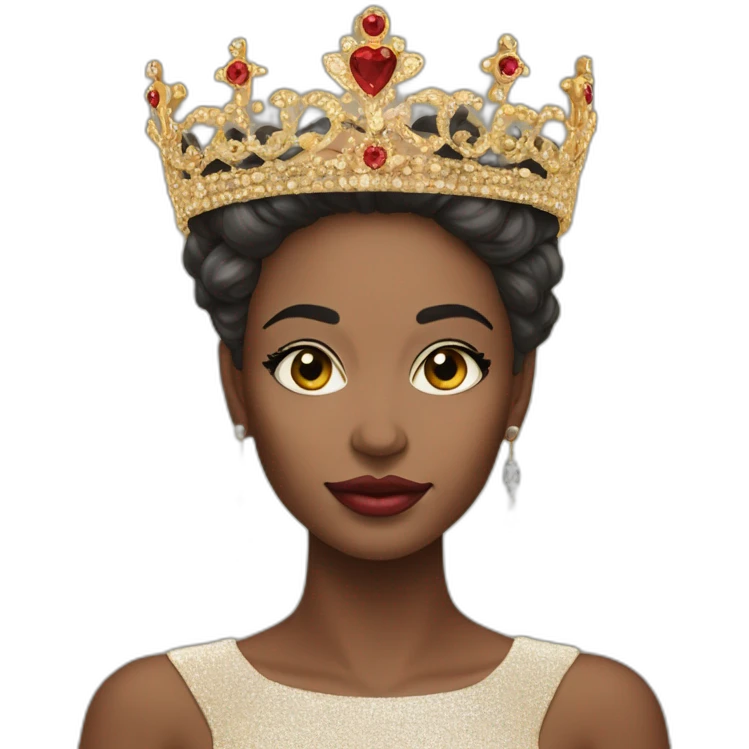 Grace mbizi mais avec du maquillage et une couronne emoji