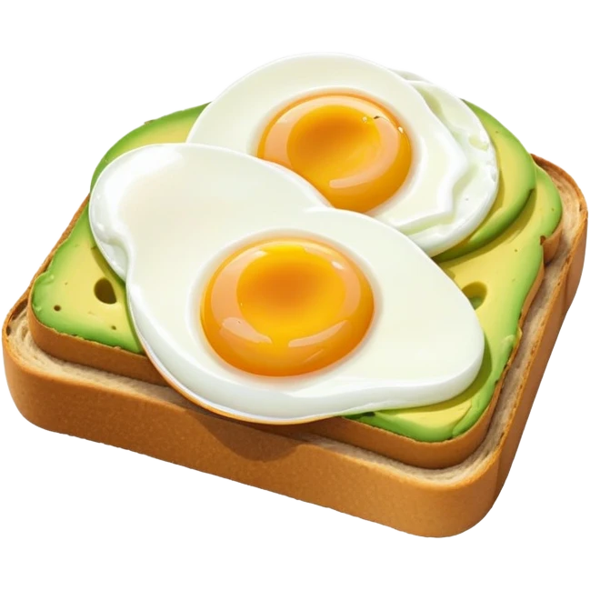 Avocado toast with a poached egg on top emoji