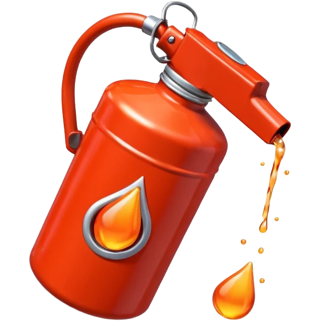 simple red gasoline canister plain pouring orange drops emoji