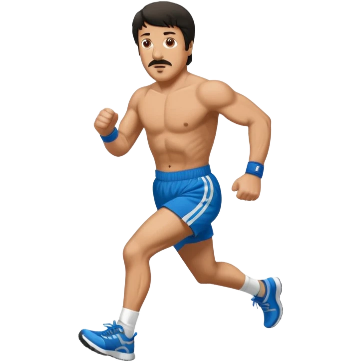 Rocky Balboa sin bigote corriendo emoji