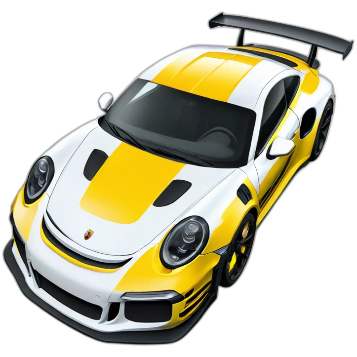Porsche GT3 RS jaune et blanc  emoji