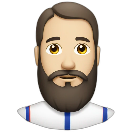 Bearded man in a shirt of the France flag  emoji