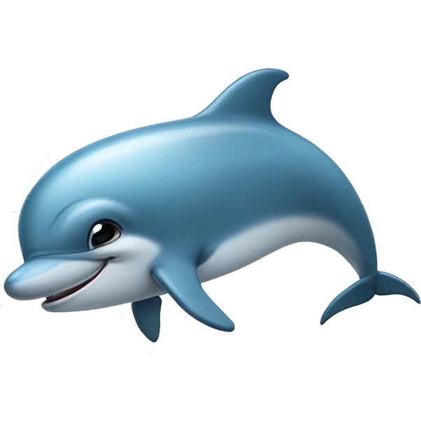 Dolphin with a mischievous smirk emoji