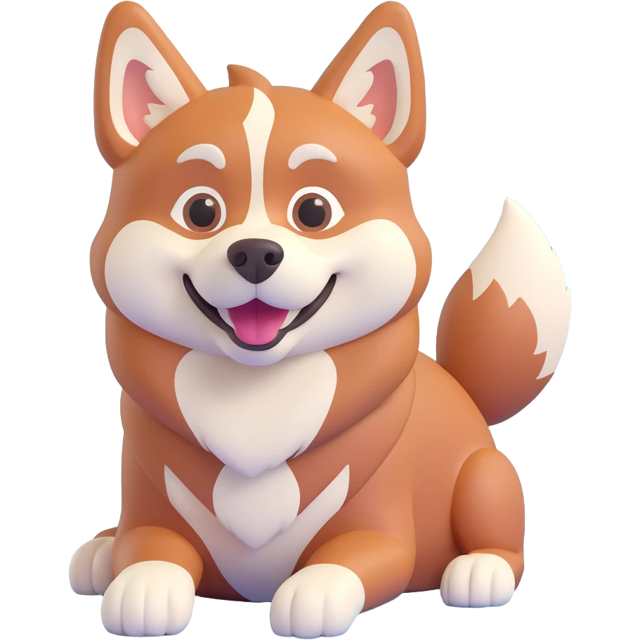 happy cinnamon colored husky dog emoji