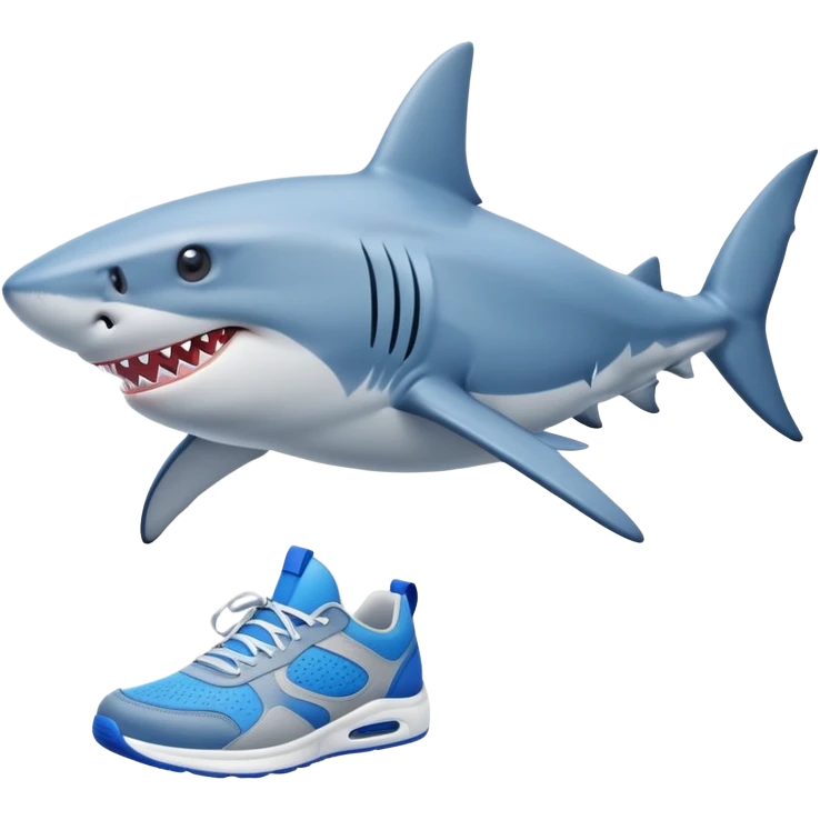 Tiburon con tenis azules emoji