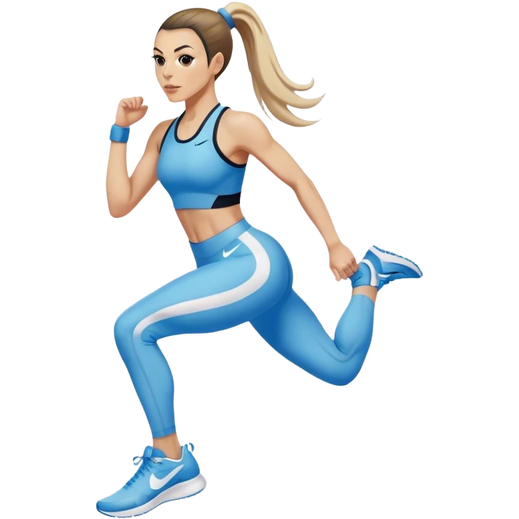 Melanie chisholm with a high ponytail wearing tight fitting athletic attire and Nike shoes emoji